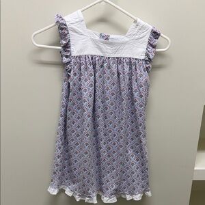 Floral Kids Casual Dress - White and Purple